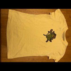 Patagonia yellow M Tshirt with stain - see pictures.